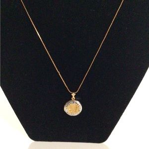 Girls Locket Silver and Gold Necklace 15”